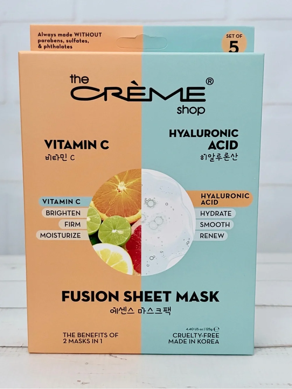 The Crème Shop - Vitamin C & Hyaluronic Acid Fusion Full Face Masks NIB